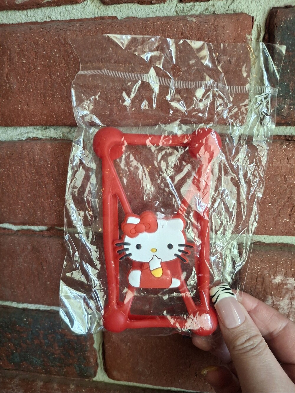 Hello Kitty Red and White Silicone Phone Grip Frame
